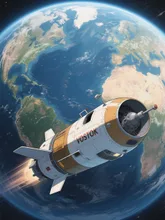 空はとても暗かった。一方、地球は青みがかっていた。