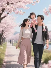 親子で散歩