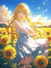 向日葵畑の少女·夏空とひまわり の投稿作品