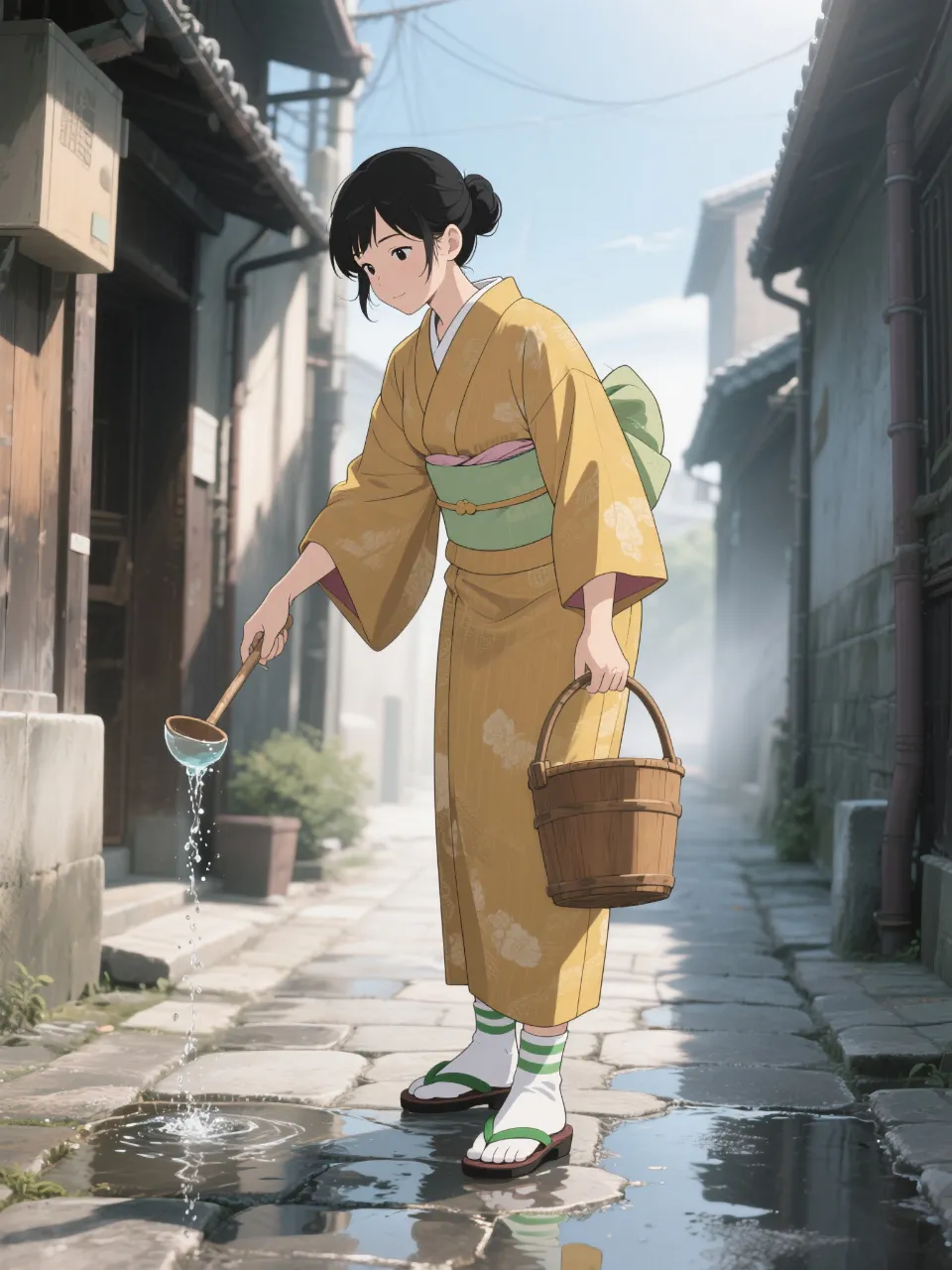 暑ぅなる前に、撒いときましょ。