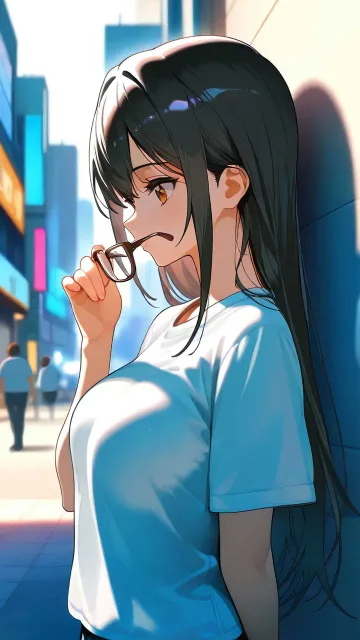 彼女と外し掛けの眼鏡