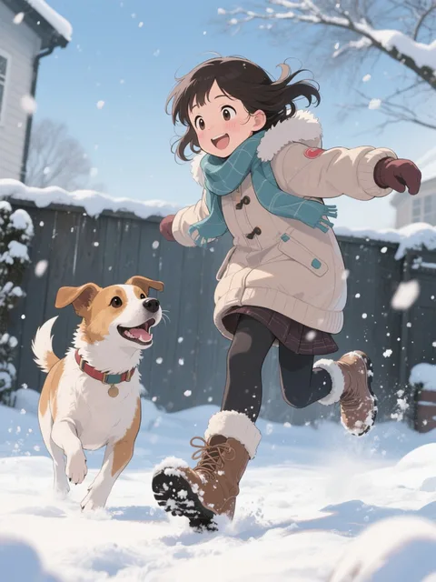 犬と元気少女