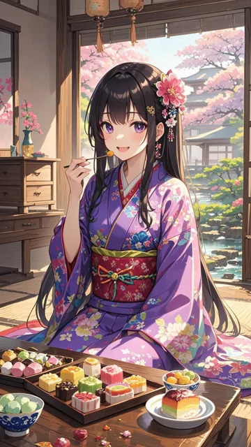 黒髪乙女💕和菓子パーティー❤️