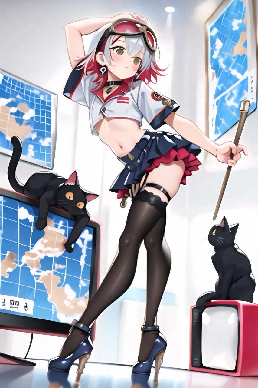 お天気キャスターになってみた…パンク娘と黒ニャンコ…銀
