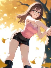 秋の銀杏小道