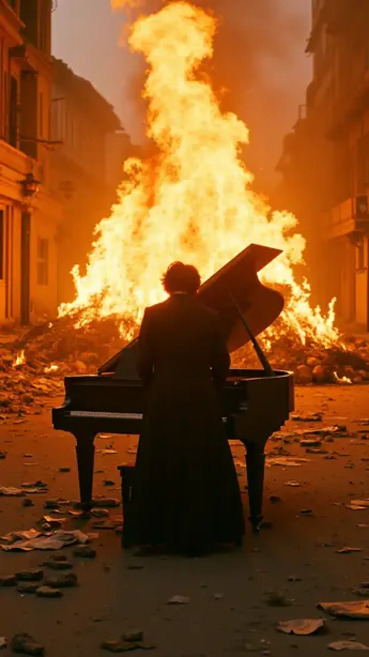 - War burns away the world's melodies, yet fingers still car…