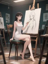 この絵のモデルは彼女自身。