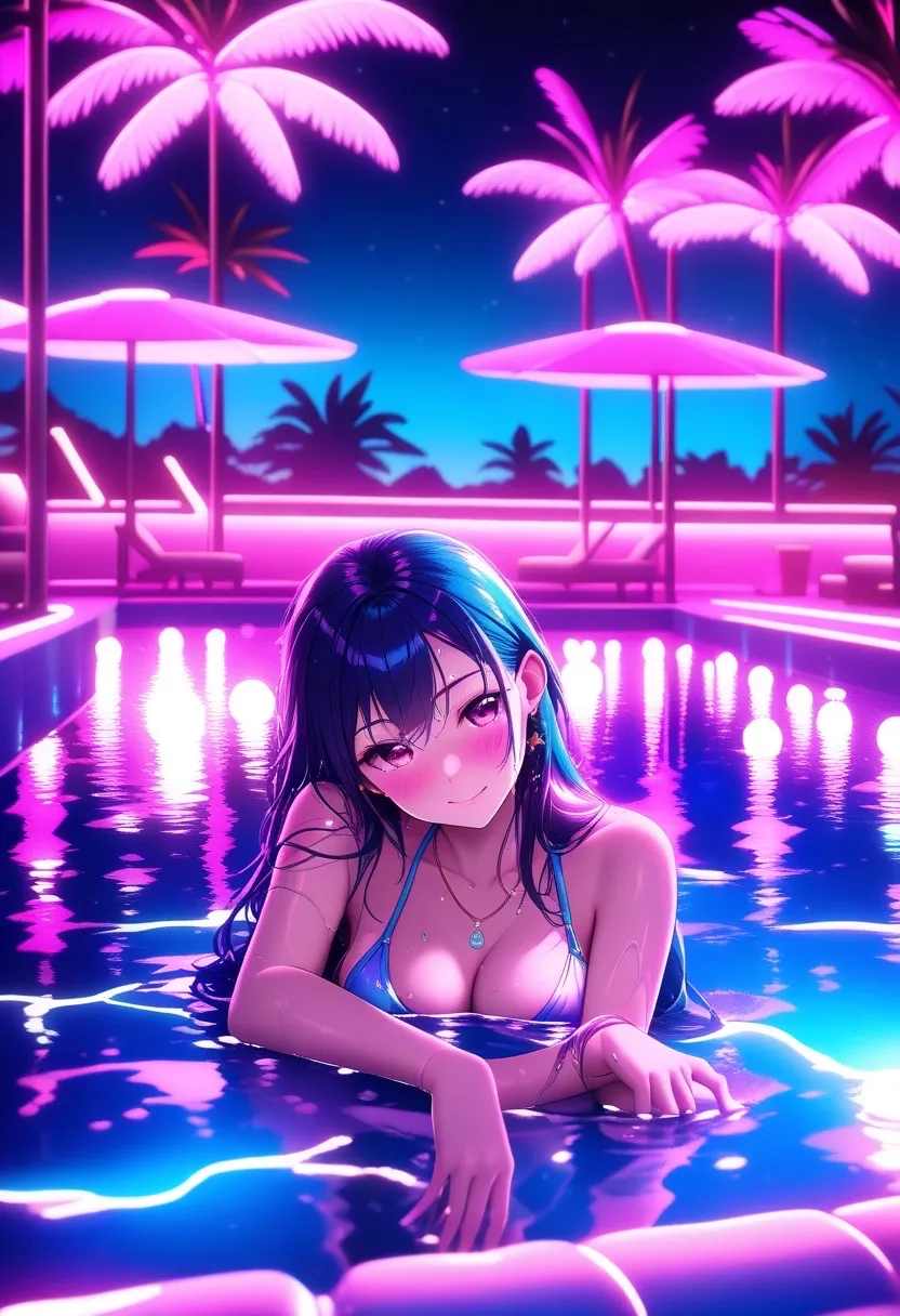 真夏のナイトプール