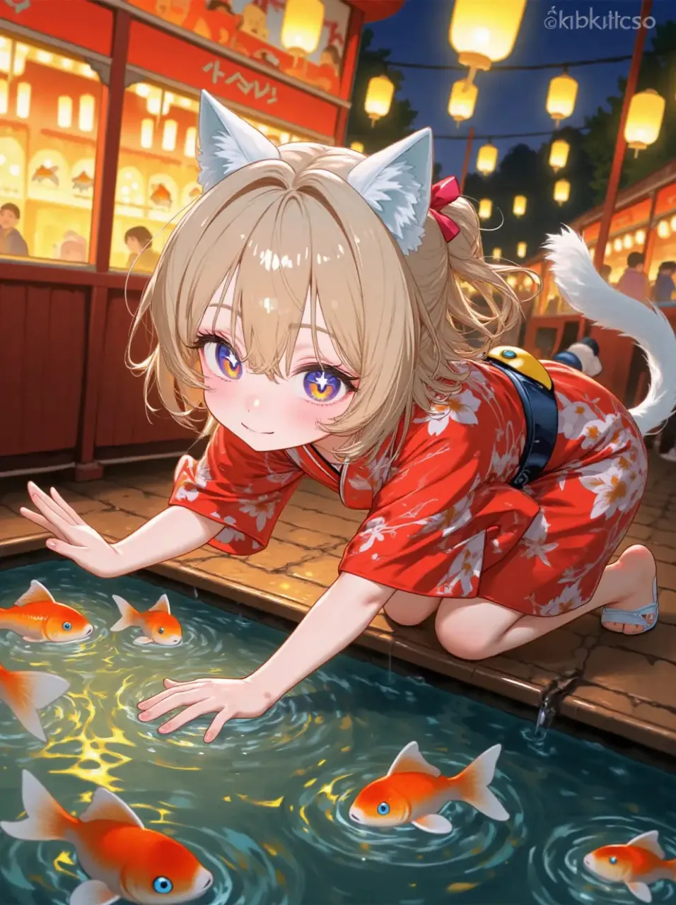 金魚掬いにゃ❗️