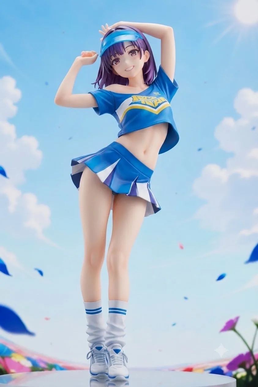風と花吹雪とチアガール…フィギュア…紫