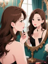 メイク中。