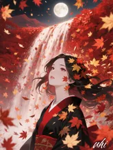 【紅葉千景・妖ノ舞】　柔 → 旋 → 妖 — 紅葉イラストのAIイラスト｜SUPPART