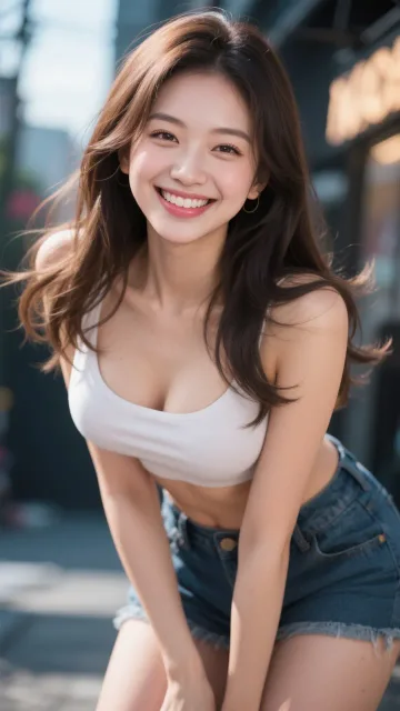 ヒップホップ、セミロングヘアと笑顔が最高に魅力的です