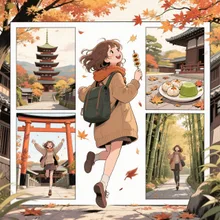 秋の京都〜ひとり旅（マンガ調）♪(,,ᴗ ͜ ᴗ,,) ②