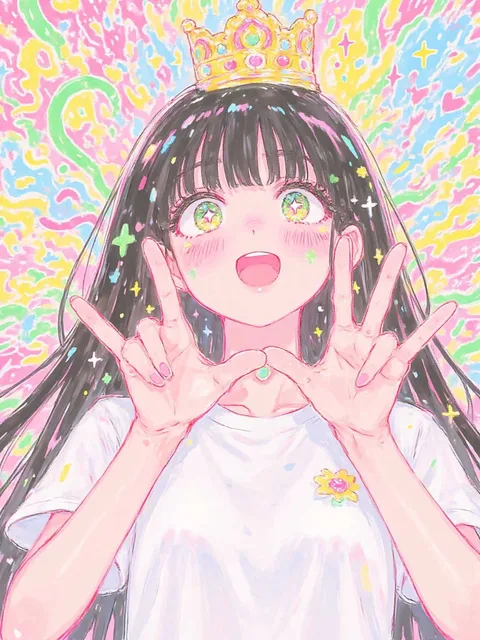 カラフルで可愛いイラスト - 画像生成チャレンジ / 姫子
