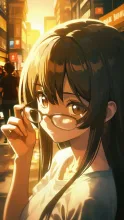 彼女と外し掛けの眼鏡