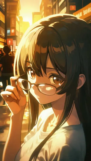 彼女と外し掛けの眼鏡