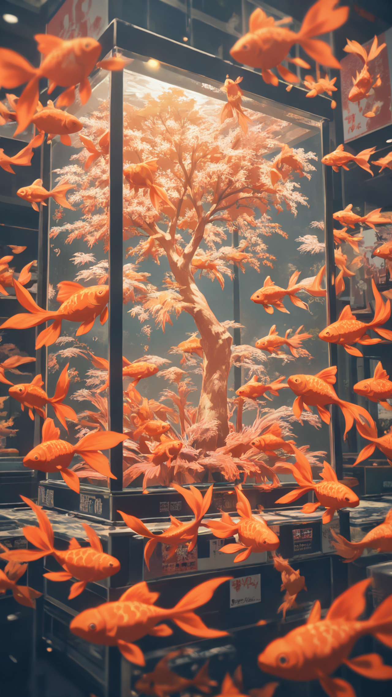 展示会に行く金魚