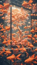 展示会に行く金魚