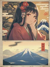 絵巻富士山