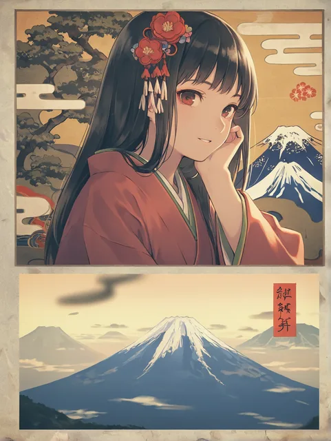 絵巻富士山