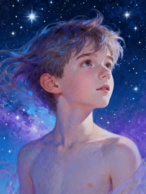 星空の美少年 - 画像生成チャレンジ