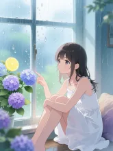 窓ガラスの雨だれ·初夏チャレンジ の投稿作品