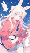 【月夜のコンサート】 — ギターイラストのAIイラスト|SUPPART