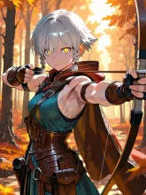 貴様…何者だ？　動けば射る！ — 賢さんのAIイラスト