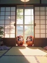留守中の達磨の世間話。