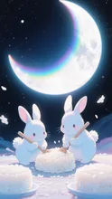 うさぎの餅つき