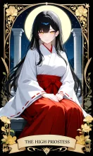 静寂の月を纏う巫女 〜『女教皇』の託宣〜 — タロットカードのAIイラスト|SUPPART
