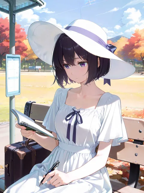 きちんとした服装、二十代の旅の俳人の成年女性