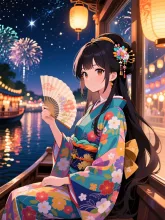 屋形船の芸者美人·夏の宵の屋形船 の投稿作品