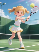 テニスをする女の子