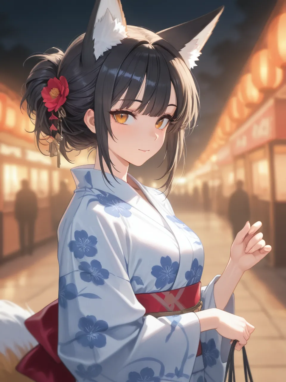 浴衣姿の九尾の子