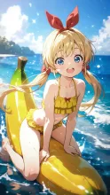 黄色水着