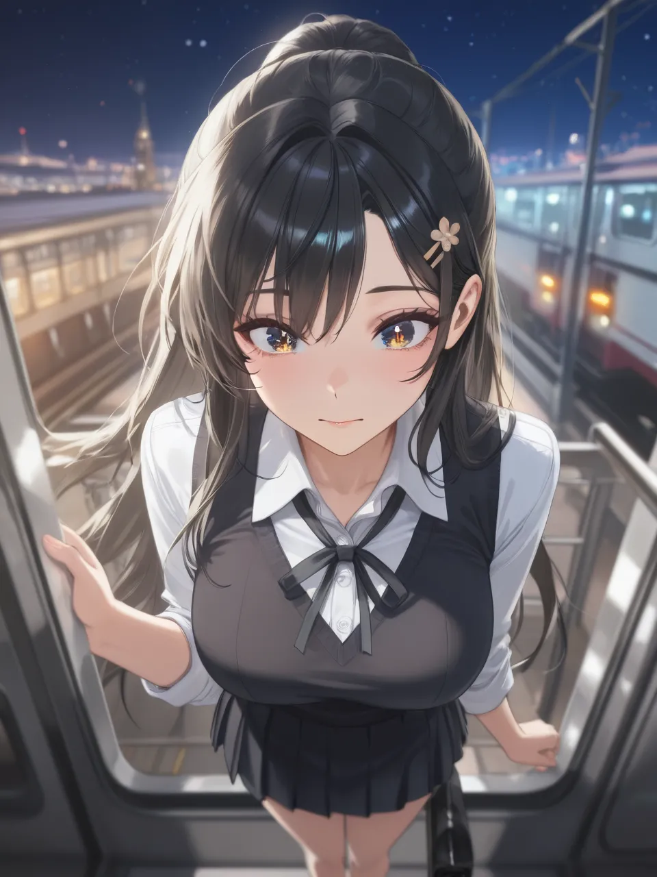 夜の電車 — アイーユ375644992さんのAIイラスト