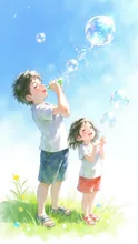 シャボン玉遊び