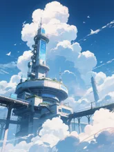 夢見る空の駅 — 三日月さんのAIイラスト