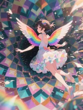 虹色の翼 — 虹色イラストのAIイラスト|SUPPART