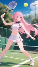ピンク髪娘💕テニス部❤️