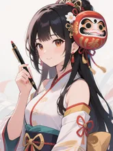 達磨の髪飾り