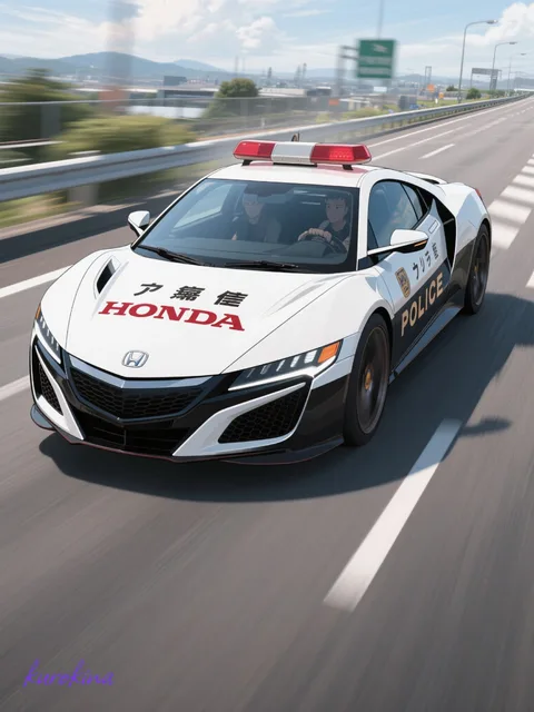 高速を緊急走行中のNSXパトカー