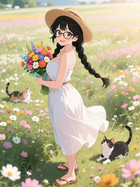 「穂蔵 灯子(ほのぐら とうこ)」と花咲く草原