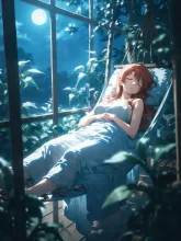 夜の温室で眠る②
