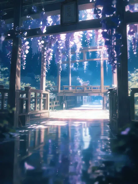夜の藤棚