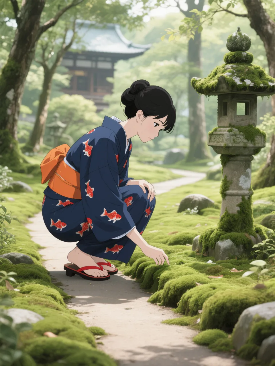 雨の日の晴れ間の、コノ時の苔がえぇんやわ…。