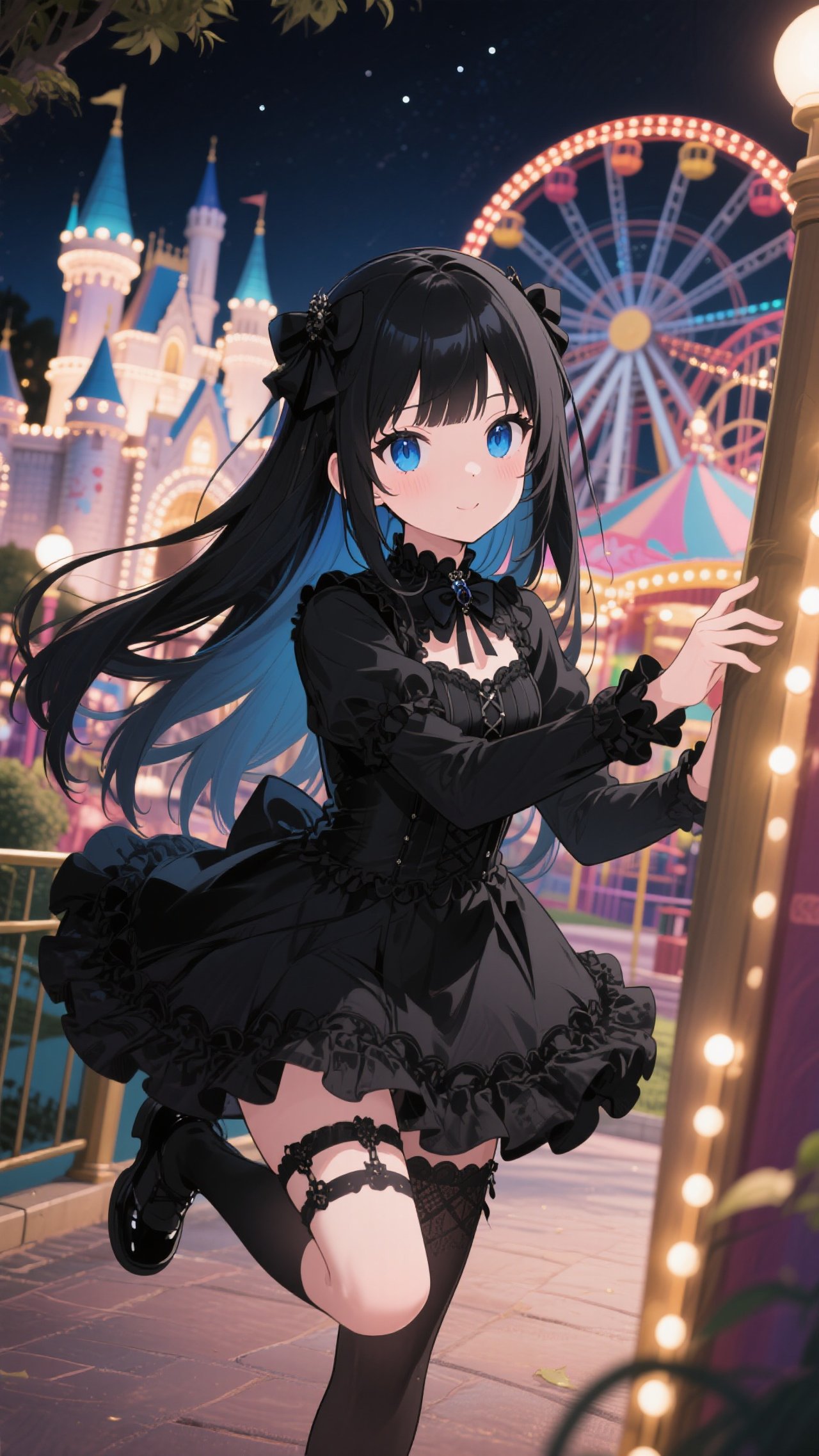 黒髪娘💕遊園地でパパを困らせ中💕パパなら見付けてくれるよね❤️ — りゆさんのAIイラスト