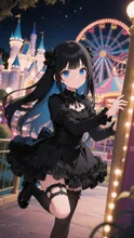 黒髪娘💕遊園地でパパを困らせ中💕パパなら見付けてくれるよね❤️ — りゆさんのAIイラスト